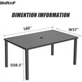 thumbnail image 5 of Furniture of America Hjem 5-Piece Black Metal Rectangular Patio Dining Set, 5 of 7
