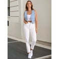 thumbnail image 3 of DARING DIVA Women's Denim Vest Sleeveless Button Down Cropped Waistcoat XS Light Blue, 3 of 6