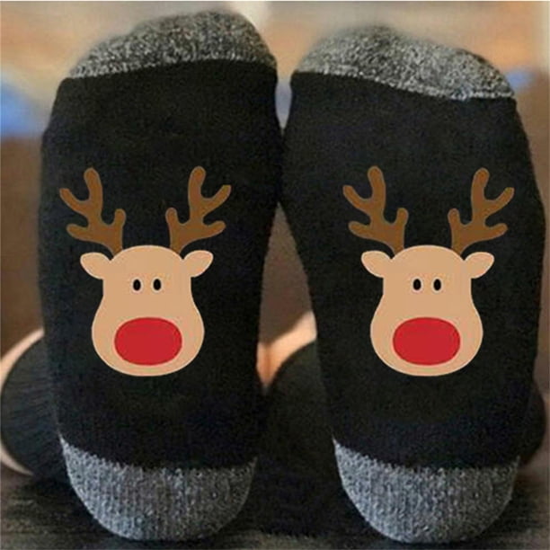 Calcetines Navideños de Algodón para Invierno, Transpirables, con Diseño de Bloques de Color para Hombre y Mujer.