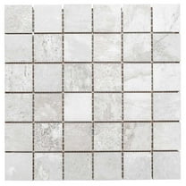 The Tile Life Wells Stone Slate 2" x 2" White Porcelain Mosaic Tile, Case of 11
