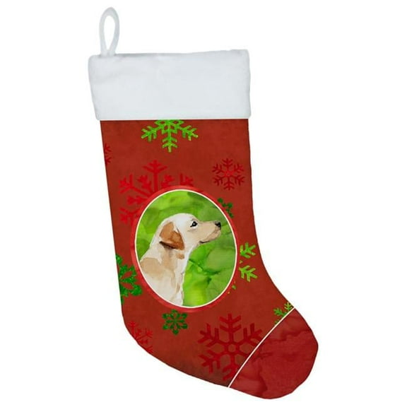 Christmas Snowflakes Labrador Retriever Yellow Christmas Stocking