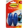 3M Command Medium Morpho Blue Designer Hooks: Bulk Pack, Incl. 8 Hooks, 16 Strips