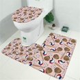 thumbnail image 2 of Pink Baseball Gear Pattern Bathroom Rugs Sets 3 Piece,Toilet Cover Set,Absorbent Non Slip Bathroom Mats Sets with U-Shaped Contour Rug Toilet Rug Set, 2 of 5