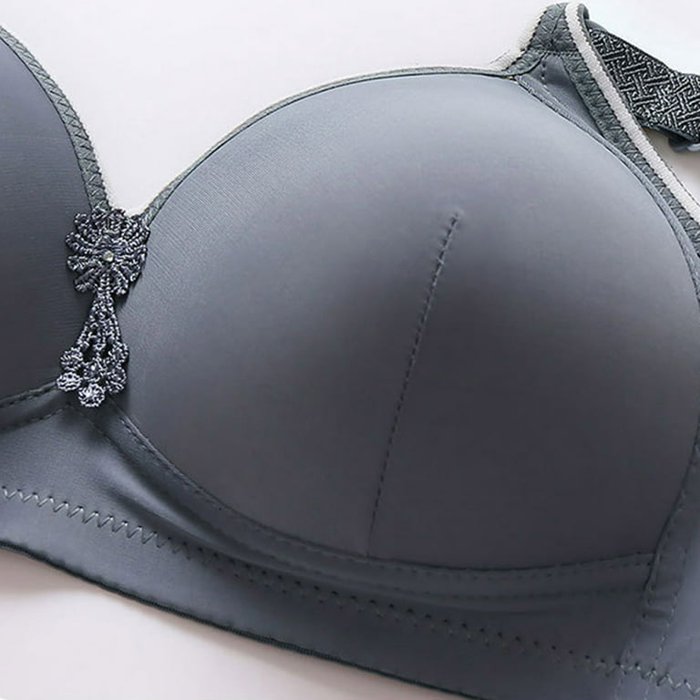 Cethrio Womens Push Up Bras Clearance Wirefree Bras Full Figure Bras Plus  Size Lingerie, Gray 44/100 
