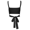 thumbnail image 5 of MESSUEN Camisole Tops for Women Halter Going Out Tops V-neck Crop Summer Deep V Neck Vest Kink Elastic Lace Up Sleeveless Halter Top Basic Top for Women Blouses for Women Dressy Black L, 5 of 6