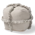 thumbnail image 2 of Skyline Decor Grey Handwoven Cotton Fringe Pouf Ottoman, 2 of 6