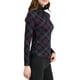 thumbnail image 4 of INSPIRAR CHIC Blusa de Mujer Ajustada Cuello Alto con Pliegues Manga Larga Top de Punto Morado, 4 of 8