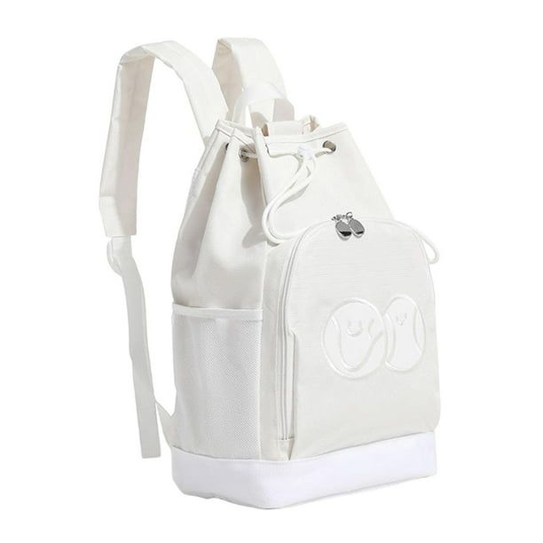 Bolsa para raquetas de tenis, mochila para pickleball, bolsa organizadora de viaje ligera para Blanco