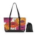 thumbnail image 7 of FORMRS Canvas Laptop Tote Bag for Women with 15.6" Computer Compartments Shoulder Handbag, Purple Hand Drawn Floral, 7 of 7