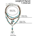 thumbnail image 7 of Western Necklaces Boho Layered Charm Necklace for Women Turquoise Beaded Choker Ox-head Pendant Necklace Western Jewelry for Women Cowgirl Accessories, 7 of 7