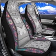 thumbnail image 3 of Jeiento Butterfly Car Seat Covers Set of 2 Breathable Front Seat Covers Waistline Print Stretch Polyester Fabric Cover Boho Floral Soft Front Seat Cover Universal Fit for Auto SUV, 3 of 7