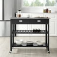 thumbnail image 3 of Crosley Furniture Chloe Stainless Steel Top Kitchen Island/Cart Black/Stainless Steel, 3 of 15