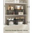 thumbnail image 3 of Cabinet Organizer Shelf, Set of 2 Kitchen Counter Shelves, Kitchen Storage, Spice Rack, Stackable, Expandable, Metal and Engineered Wood, Ink Black and Heather Greige UKCS020X02, 3 of 14