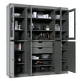 thumbnail image 2 of Palace Imports 100% Solid Wood Kitchen Pantry Storage Cabinet with Glass Doors, Adjustable Shelves and 2-Drawers, Gray, 2 of 5