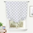 thumbnail image 2 of DriftAway Geo Trellis Blackout Room Darkening Thermal Insulated Tie Up Adjustable Balloon Rod Pocket Curtain for Small Window 45 Inch by 63 Inch Gray, 2 of 8