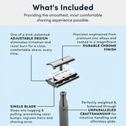 Rockwell Razors 2C Adjustable Double Edge Safety Razor for Men with 5 Razor Blades, Gunmetal Chrome