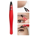 thumbnail image 3 of GROFRY Eyebrow Tweezer Compact Size Reusable High Precision Rustproof Slant Tip Design Stainless Steel Eyebrow Clip Hair Removal Tweezer Makeup Tool for Women,Red, 3 of 7