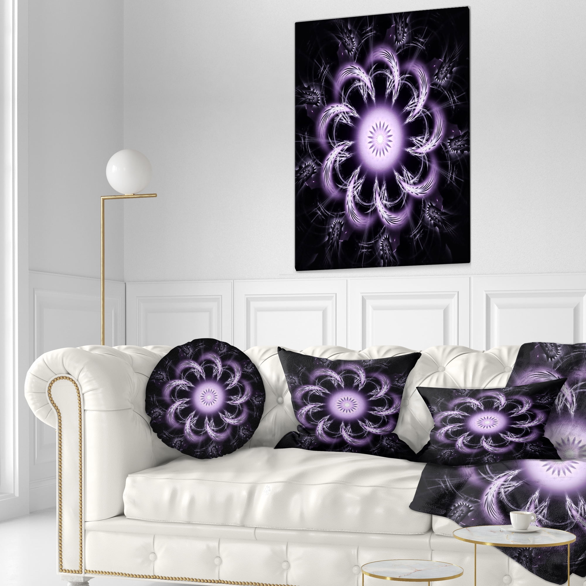 Designart 12" x 20" Purple Polyester Throw Pillow