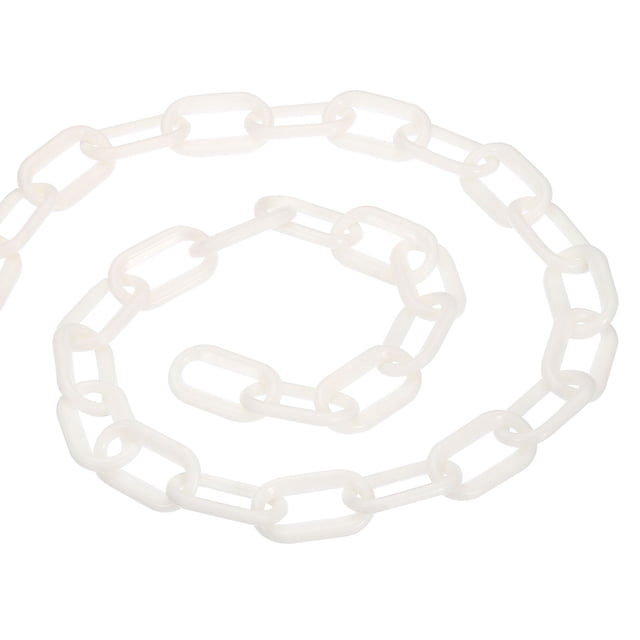 Unique Bargains 0.2' Diameter 49Ft Length Plastic Chain Barrier, Safety Link Chain Stanchion for Crowd Control, White