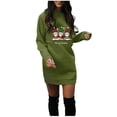 thumbnail image 3 of Horkkom Mini Dresses for Women Holiday Party Christmas Dresses Long Sleeve Crewneck Sweatshirt Dress M, 3 of 9