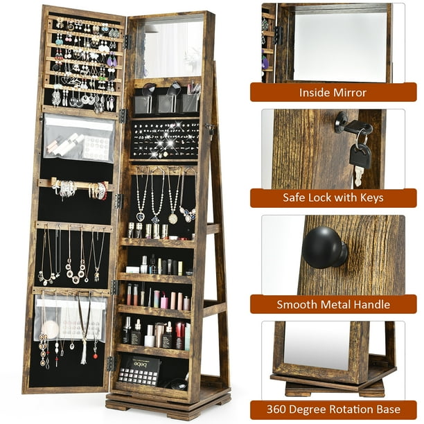 Giantex 360 Rotating Jewelry Armoire with Higher Full Length