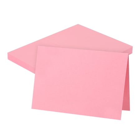 Uxcell 50 Pack 5.9x7.9" Blank Cardstock Paper, Pink Card Stock Bulk Thick Folded Heavy Cardstock Paper for Printer DIY Cards Greeting Gift Wedding Invitation Postcards