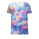 thumbnail image 4 of Top de Verano de las Mujeres, Cuello en V Moda Casual de Manga Corta Blusa, Primavera Y Verano Ligero Top, 4 of 9