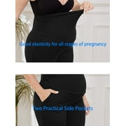 Bearsland Womens Plus Size Maternity Leggings over Belly Pregnancy Yoga Pants Active Wear Workout Pants with Pocket 3-Pack