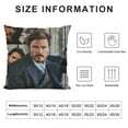 thumbnail image 5 of Qinduosi Pedro Pascal Pillow Case Novel Decoration Pillowcase Fashion Zipper Square Pillow Cover Living Room Cushion Sofa Cushion for Home and car Sofa  White, 5 of 5