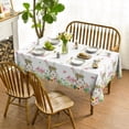 thumbnail image 2 of Easter Tablecloth 60×60 Inch, Spring Flower Bunny Washable Table Cover for Party Picnic Dinner Decor, 2 of 6