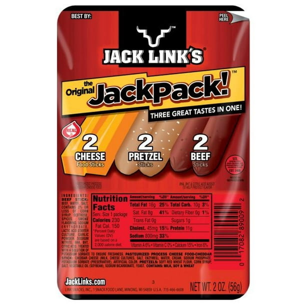Jack Link's The Original Cheese, Pretzel, & Beef Jack Pack, 2 Oz., 12