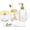 Glass Clear, variant on Designer Clear Glass Bathroom Accessories Sets - 4 Pcs with Lotion Soap Dispenser, Bathroom Toothbrush Holder, Vanity Tray, and Apothecary Jar, Vintage Bathroom Decor, Gift Countertop Organizer