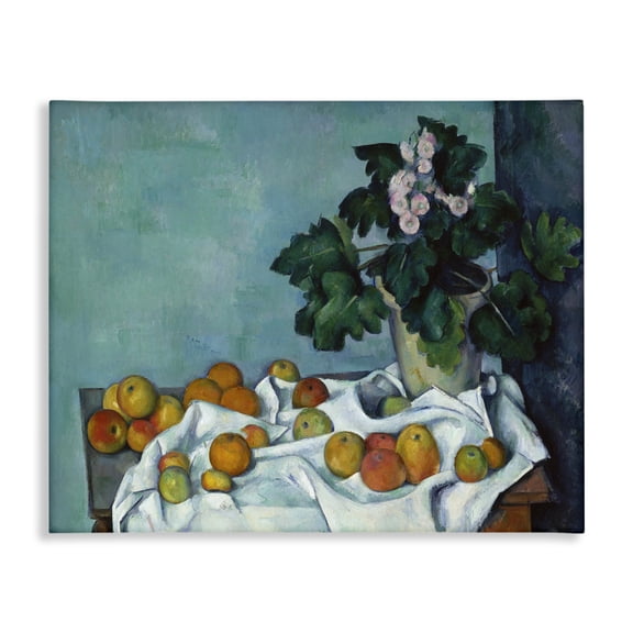 Stupell Industries French Country Still Life with Apples and Flowers Canvas Art, 20 x 16, by Paul Cezanne