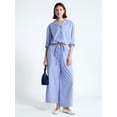 thumbnail image 2 of Free Assembly Women's and Women's Plus Cotton Poplin Cropped Wide Leg Pants, 26" Inseam, Sizes XS-4X, 2 of 5