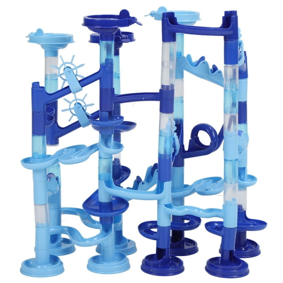 Maze Ball Track, Water Play Marble Run Maze Ball Track DIY 30Pcs Balls 75Pcs Building Blocks Educational Blue Air Cushion For Children For Water Play