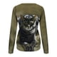 thumbnail image 5 of Camisas Para Mujer Moda Animalia Impreso Manga Larga Cuello Redondo Casual Tee Tops Blusa Odeerbi ODB123944, 5 of 5