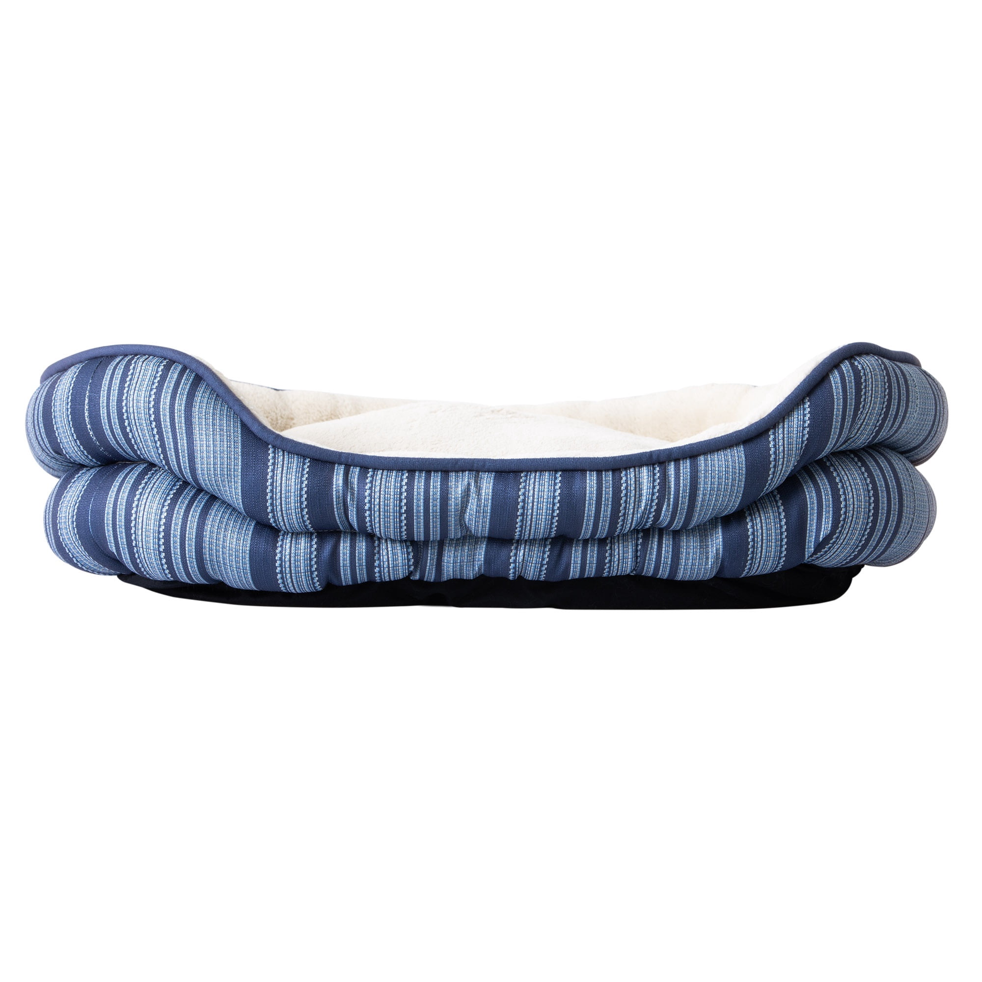 Petmate Double Bolster Cuddler Dog Bed, Cat Bed for Medium Dogs and Cats, 21 x 25 Inches, Raised Rim, Non Skid Bottom, Machine Washable, Assorted Brown or Blue