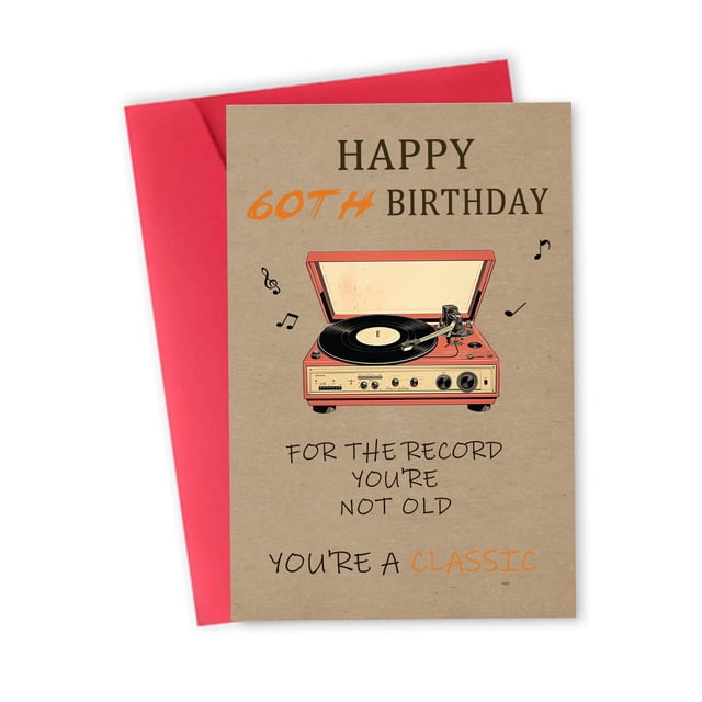 Tarjeta de felicitación FSSDAS para 60.º cumpleaños, diseño retro clásico