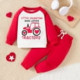 thumbnail image 2 of MUXiin Toddler Boys Girls Valentine's Day Long Sleeve Letter Pullover Tops T Shirt Pants Outfits Preppy Clothes, 2 of 6