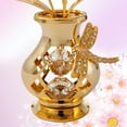 thumbnail image 7 of Matashi 24K Gold Plated Tulip Flower Tabletop Ornament with Dragonfly in Vase, Home Décor, 1 Count, Gift for Valentine’s Day or Mother’s Day, 7 of 7