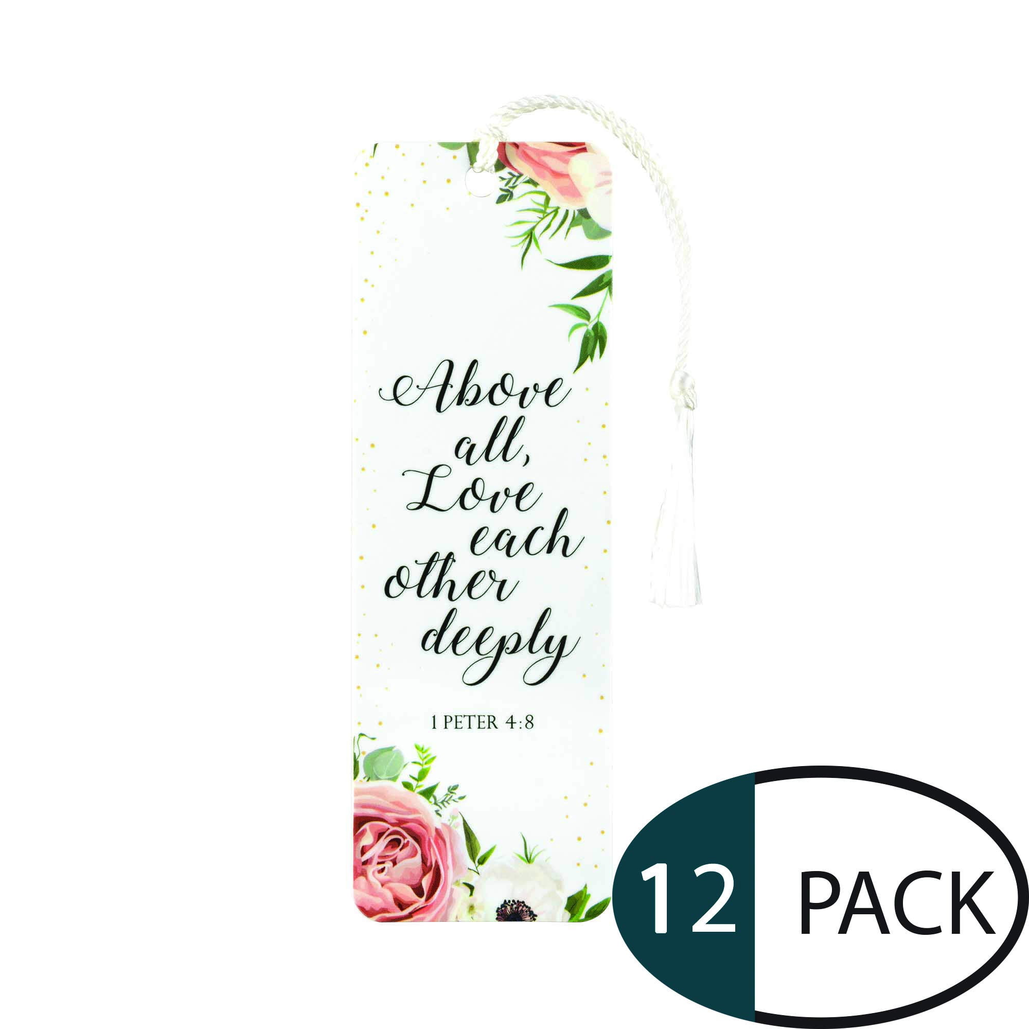Above All Love Each Other Deeply Cardstock Tassel Bookmark Pack of 12