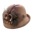 thumbnail image 1 of Chapeau Melon Petit pour Femme, Automne et Hiver, Fleurs, Rond, Décontracté, Style Bassin de Pêcheur, 1 of 2