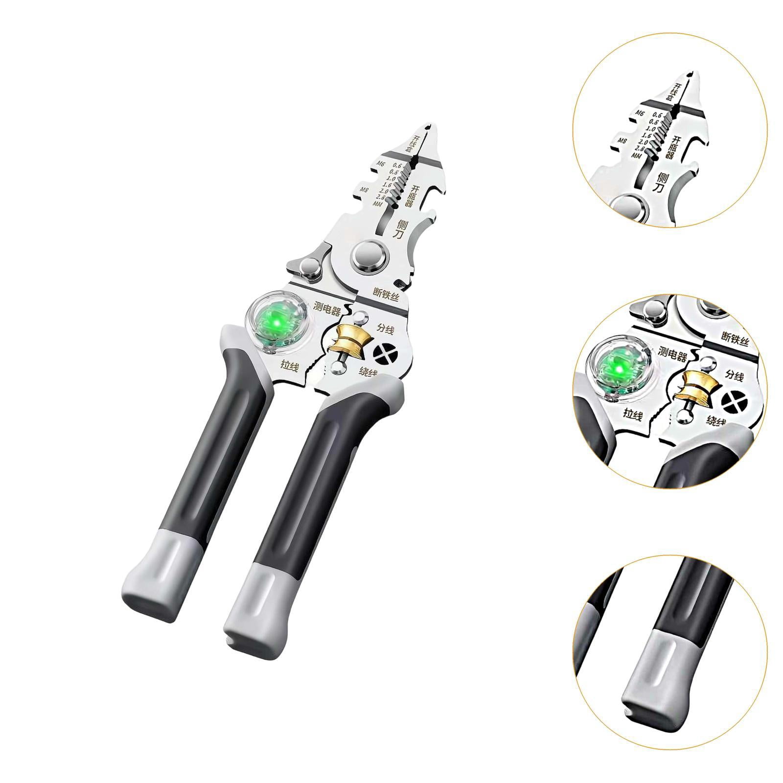 YWMJZEU Wire Stripper Crimper Pliers Voltage Detector Professional Multipurpose Crafting