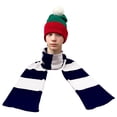 thumbnail image 4 of Knit Winter Rugby Striped Scarf for Men & Women - Stay Warm & Stylish (Navy/ White) -1 Pack, 4 of 7