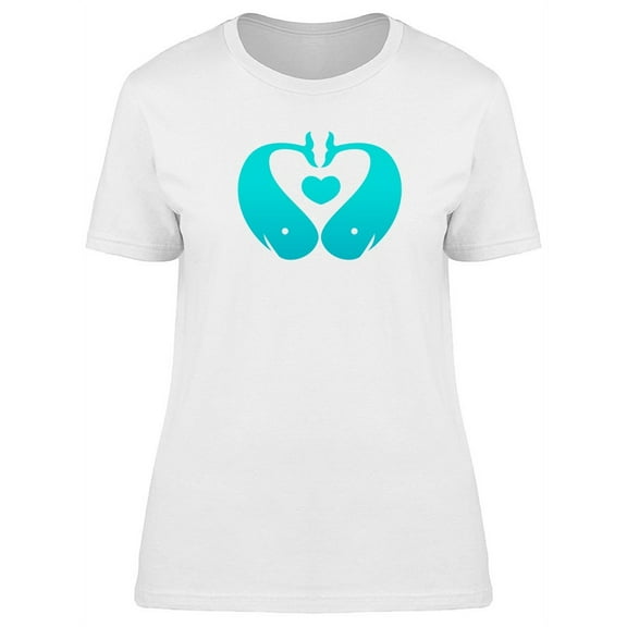 Whales Making A Heart Doodle T-Shirt Women -Image by Shutterstock, Female Large