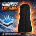 thumbnail image 6 of Long Puffer Vest for Women Hooded Lightweight Sleeveless Jackets Casual Plus Size Zipper Winter Vest with Pockets, 6 of 8