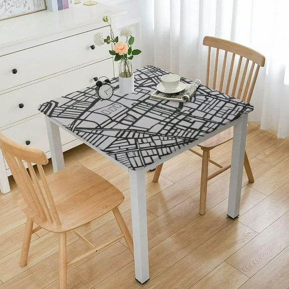 BANET Tablecloth Square Oilcloth Square Wipeable Heavy Duty Spillproof Tablecloths Textured White
