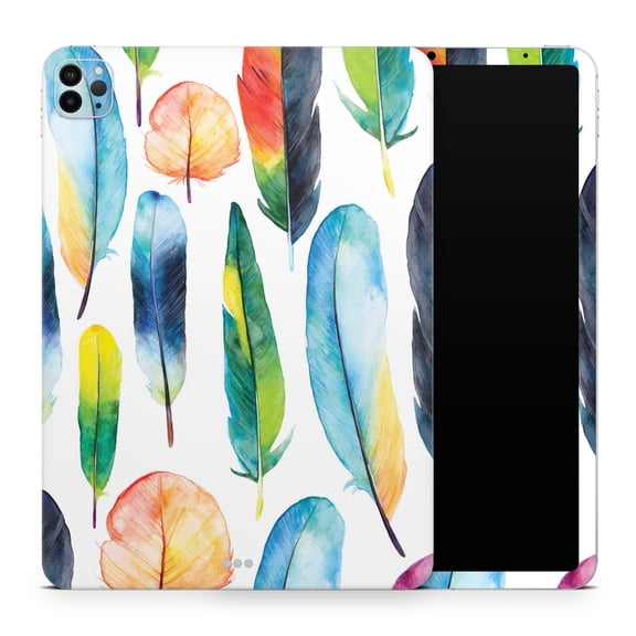 DesignSkinz Bright Water Color Painted Feather Full-Body Skin Decal Wrap Cover for iPad (A1219/A1337)