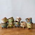thumbnail image 2 of Korean Simple Fleshy Flower Pot Ceramic Hand-painted Fresh Thumb Pot Coarse Pottery Permeable Pot Peach Egg Flesh Flower, 2 of 5
