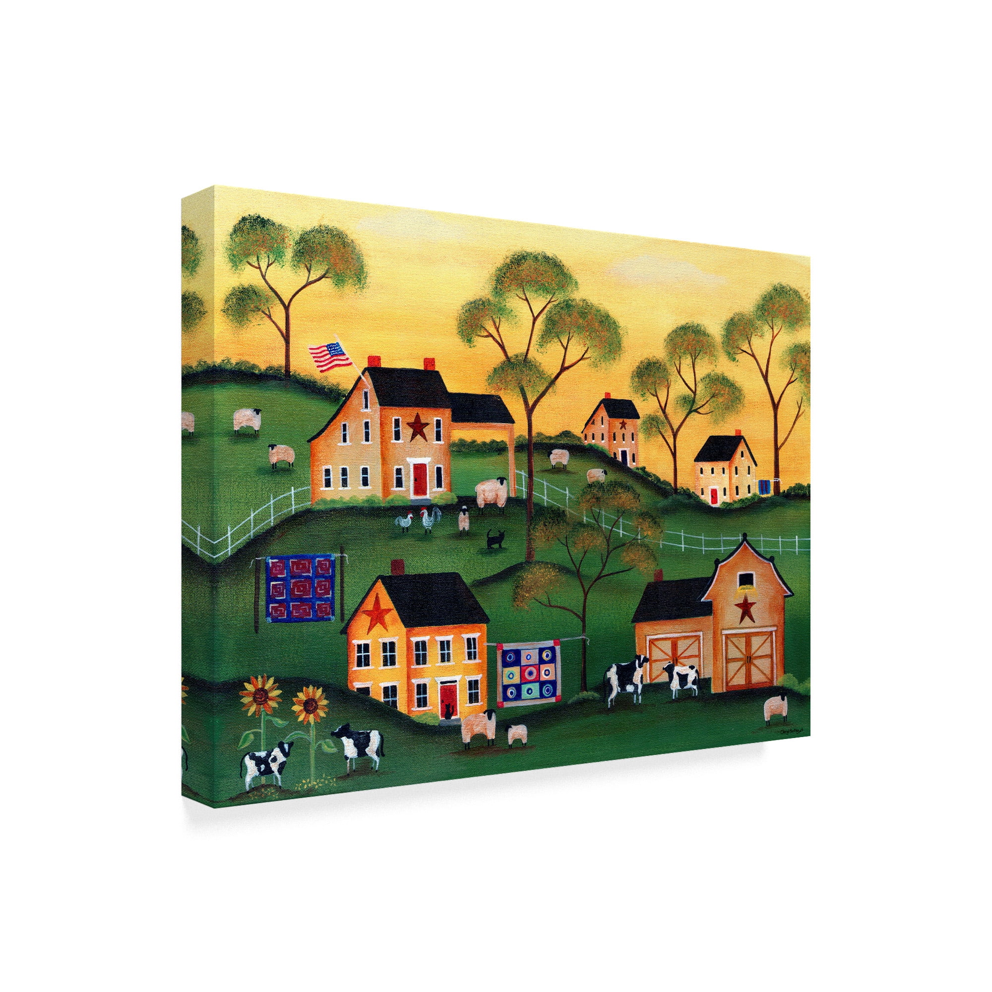 Trademark Fine Art 'American Sunshine Country Farm' Canvas Art by Cheryl Bartley